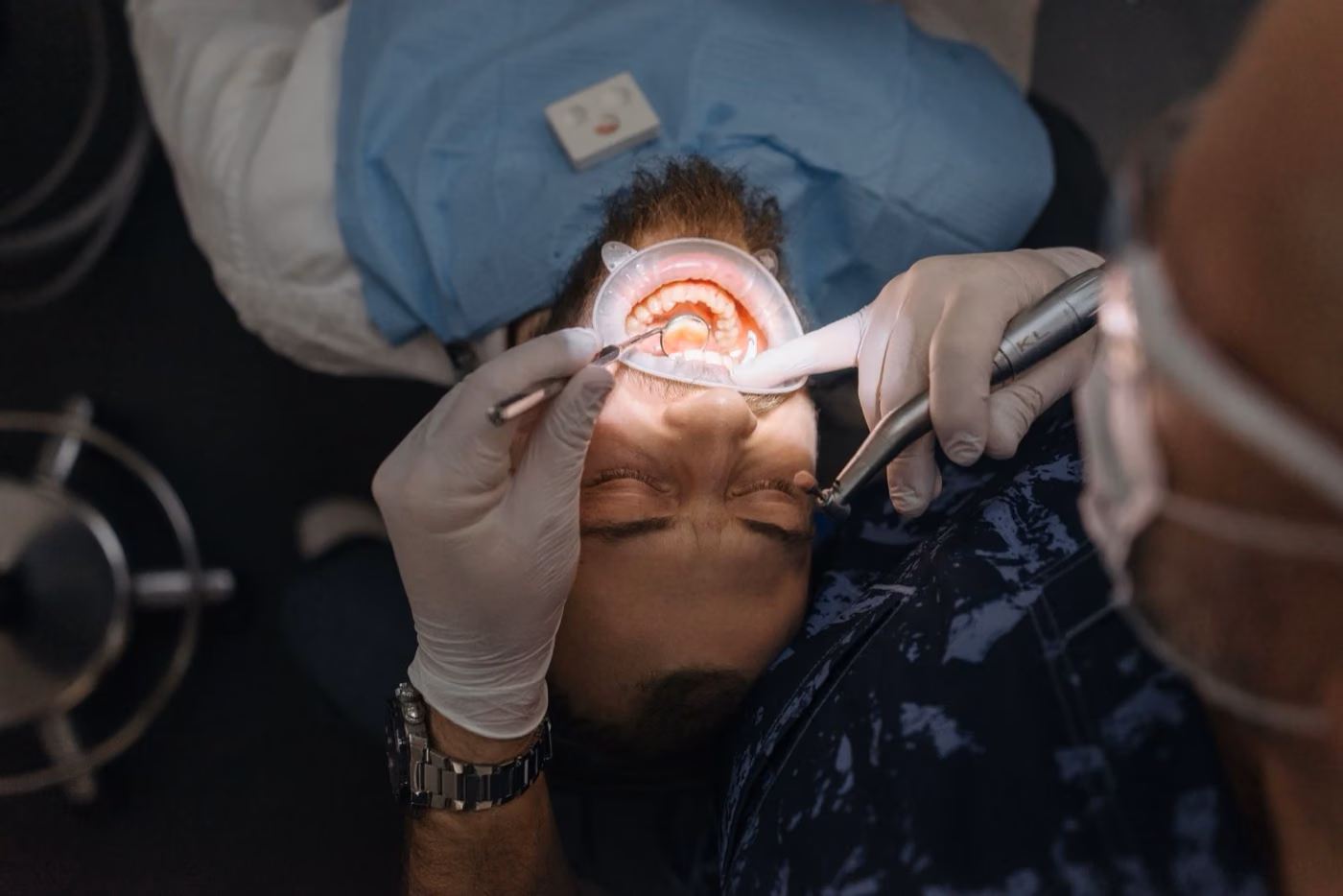 Dentist carrying out a thorough oral examination